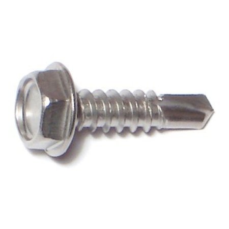 Midwest Fastener Self-Drilling Screw, #10 x 3/4 in, Zinc Plated Stainless Steel Hex Head Hex Drive, 100 PK 09848